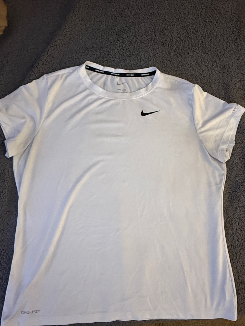Nike White Short Sleeve Tee with Black Swoosh